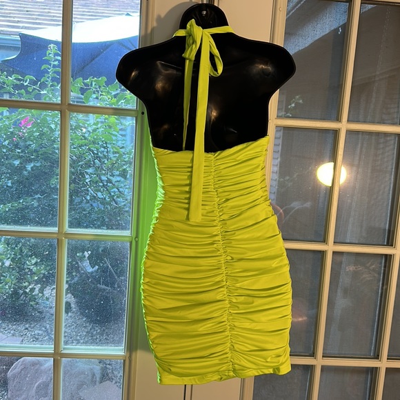 Neon Mini BodyCon Halter Dress - Picture 3 of 3